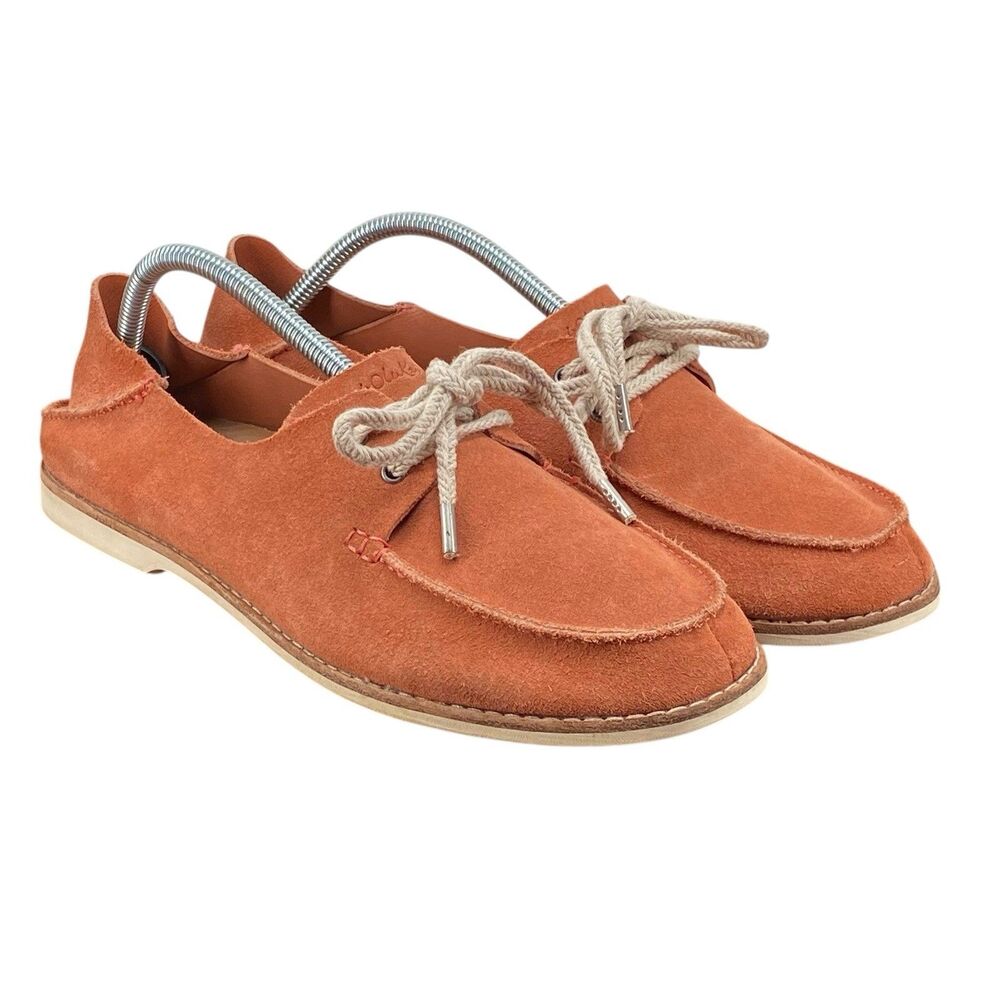 OluKai Moku Slip On Leather Shoes‎ Coral/Orange Women's Size EU 41 US 11